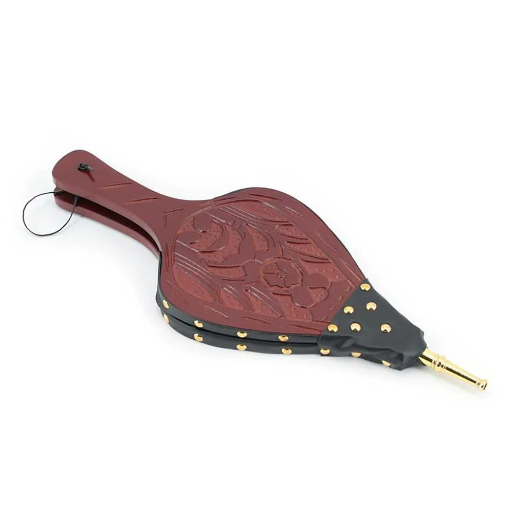 Carved Scroll Bellow, Dark Brown