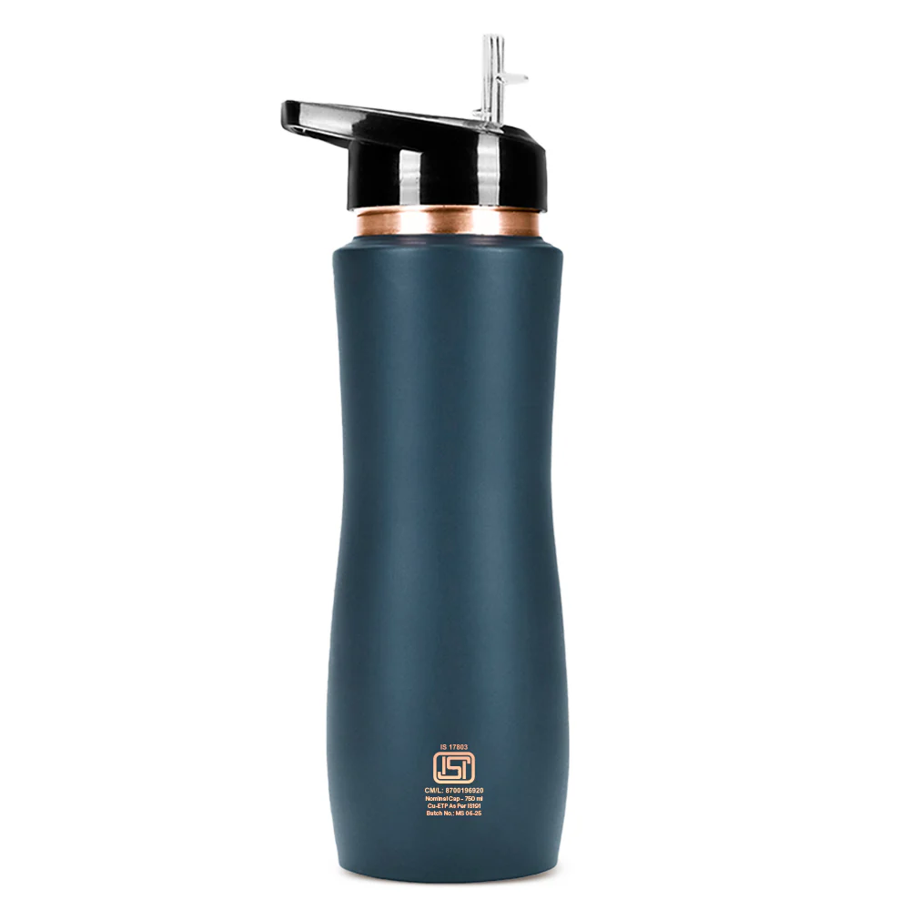 Borosil Sipper Copper Bottle, Grey, 750ml