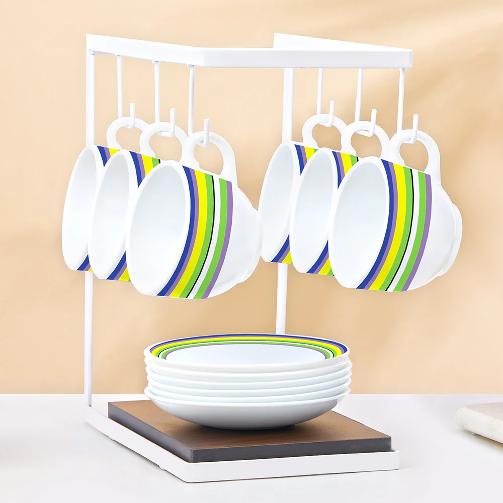 Larah by Borosil Vienna Cup n Saucers Set, 220ml x 12