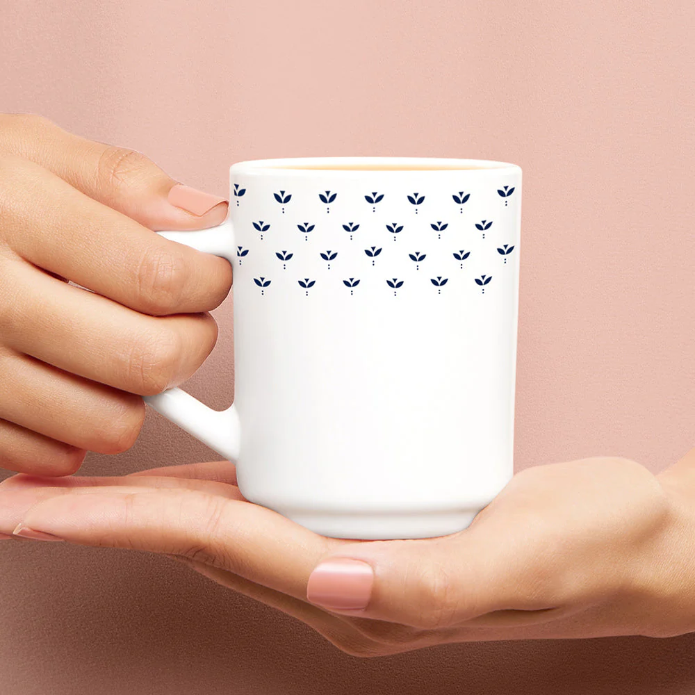 Larah by Borosil Fabula Mug Set, 100ml x 6