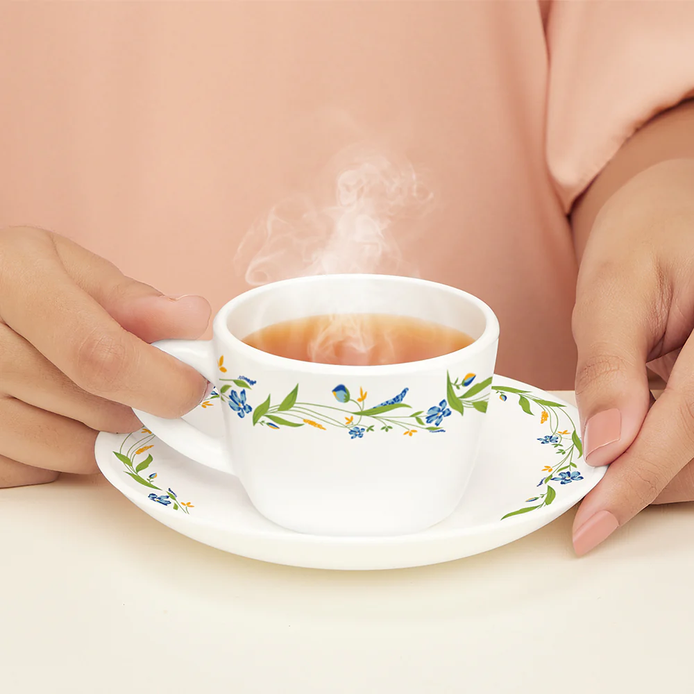 Larah by Borosil Cripper Cup n Saucer Set, 140ml x 12