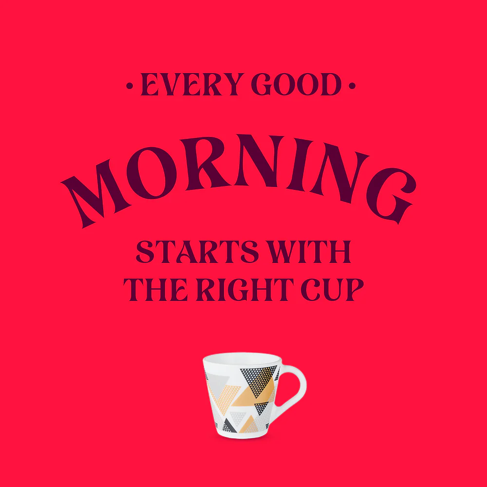 Larah by Borosil Novelty Nivaah Mug Set, 110ml x 6