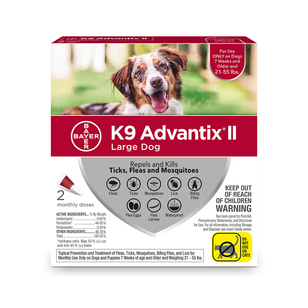 K9 Advantix® II Flea & Tick Treatment for Large Dog 2 Dose