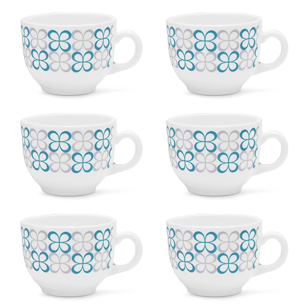 Larah By Borosil Sundrop Blue Cup Set