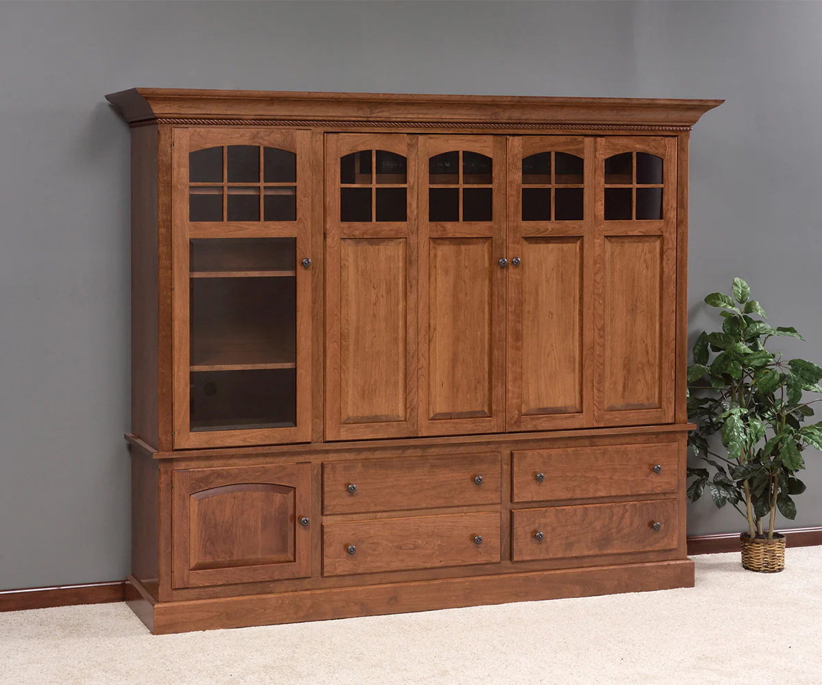 Amish Deluxe TV Cabinet With One Stereo Side