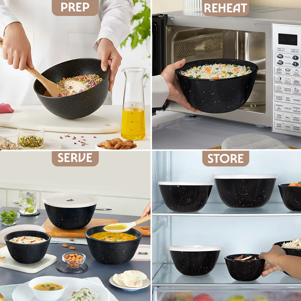 Colors Pebble Black Bowl with Lid