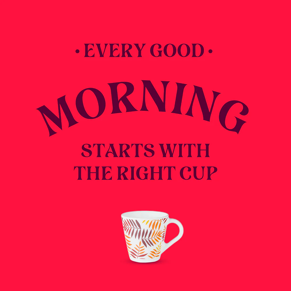 Larah by Borosil Novelty Costa Mug Set, 160ml x 6