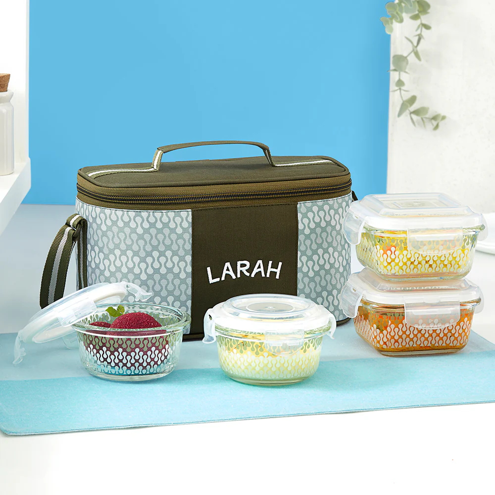 Larah Gracia Universal Glass Lunchbox, Set of 4