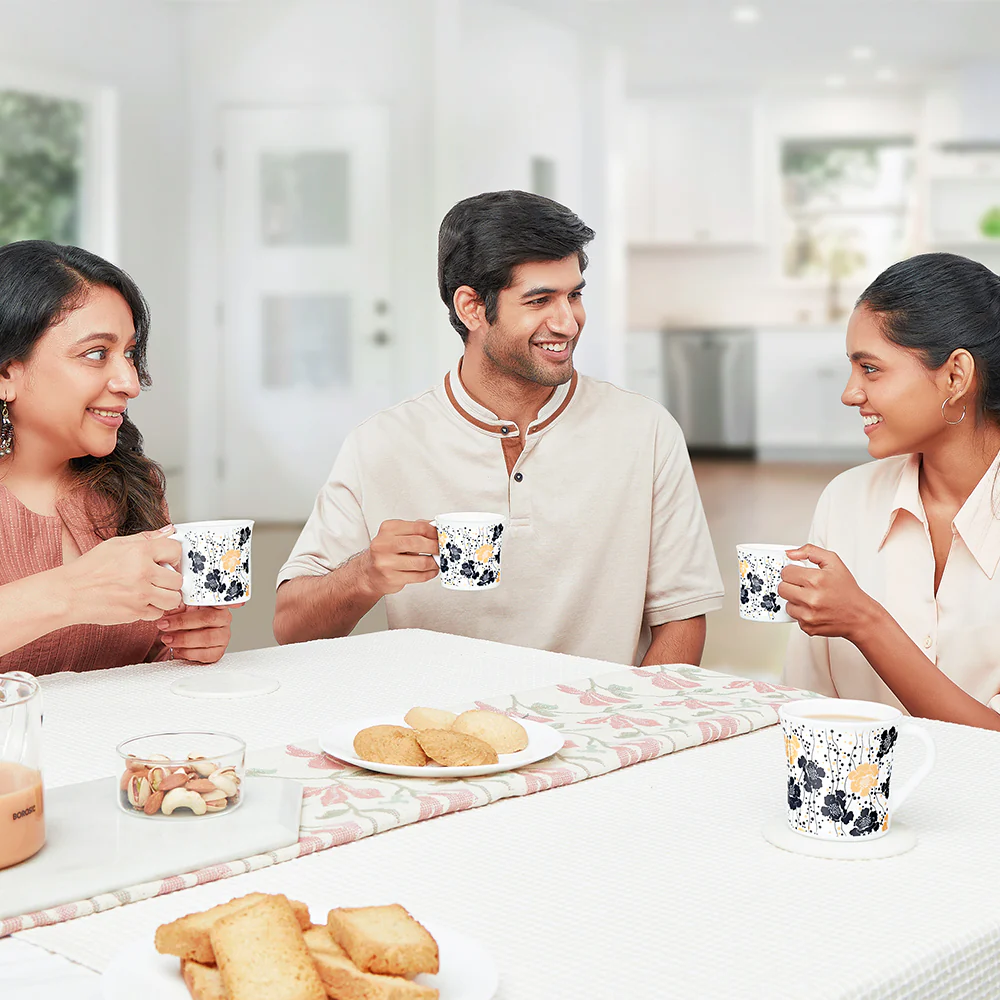 Larah by Borosil Crysta Dreamer Mug Set, 210ml x 6