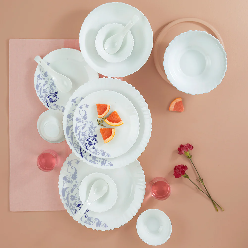 Larah by Borosil Blue Eve 35 pc Dinner Set