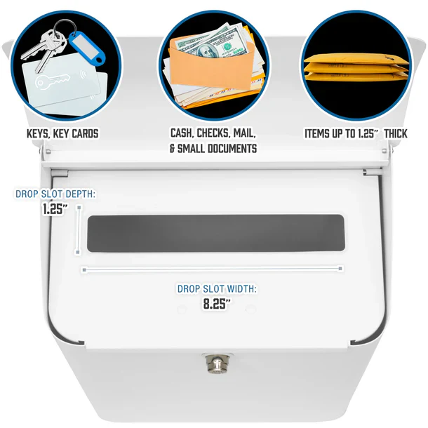 Barska CB14074 Wall-Mount Top Opening Mail Drop Box