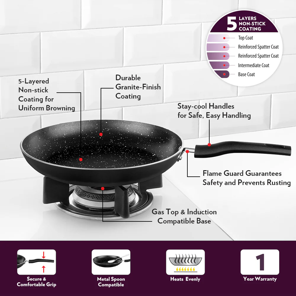 Borosil Granito Cookware Set, 4 pc