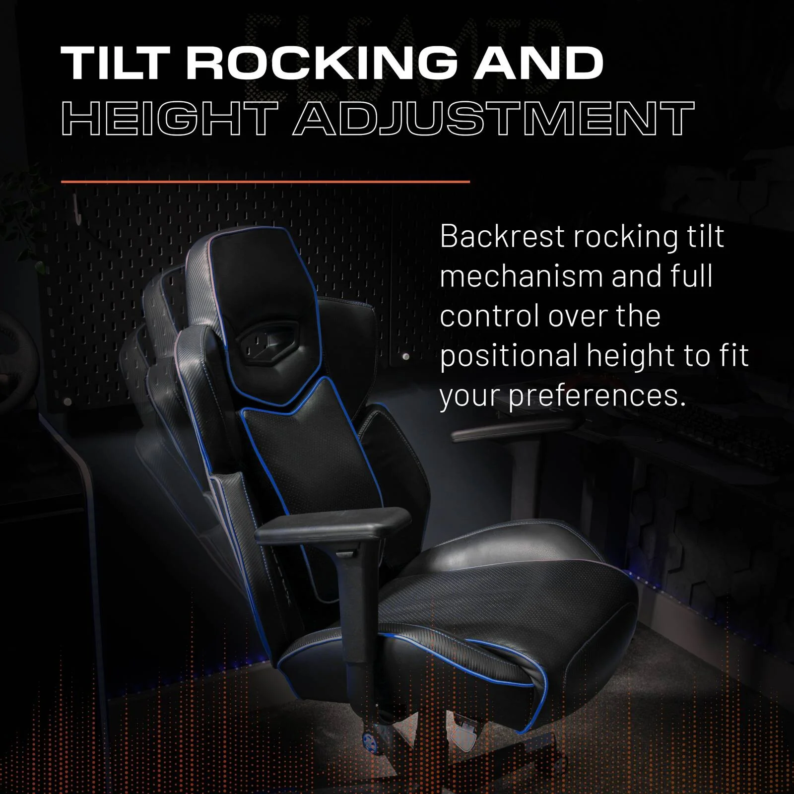Drogon Ergonomic PC Office Gaming Chair - Black / Blue