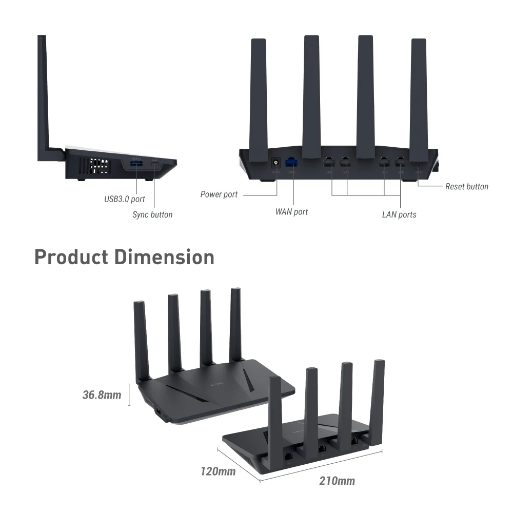 Flint (GL-AX1800) Wi-Fi 6 Home Secure Router