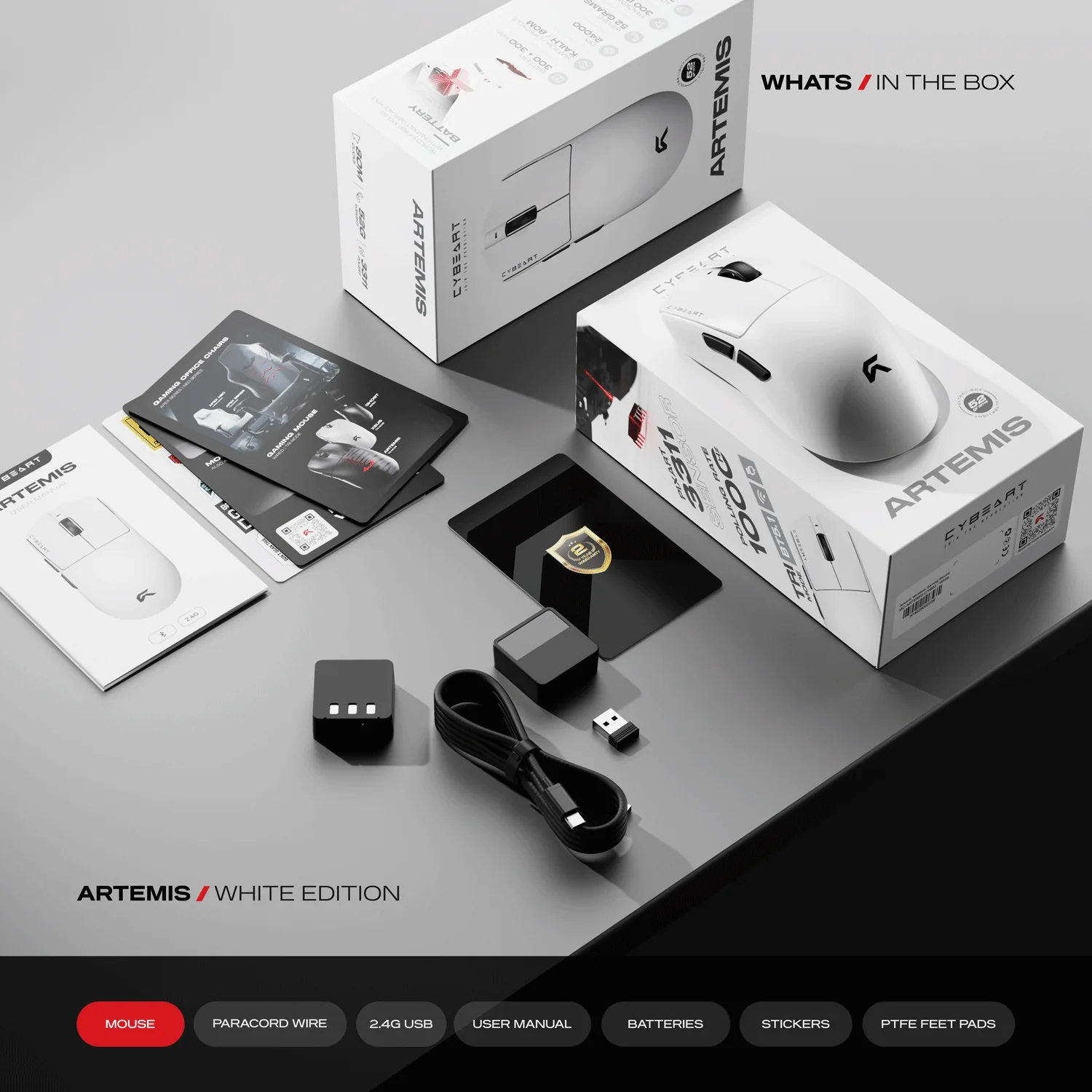 Artemis | 1K 52g Ultra-light Hot-Swap Tri-Mode Gaming Mouse