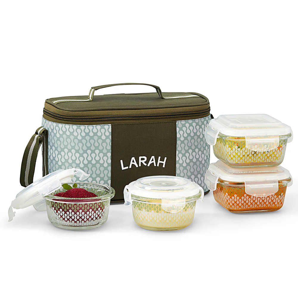 Larah Gracia Universal Glass Lunchbox, Set of 4