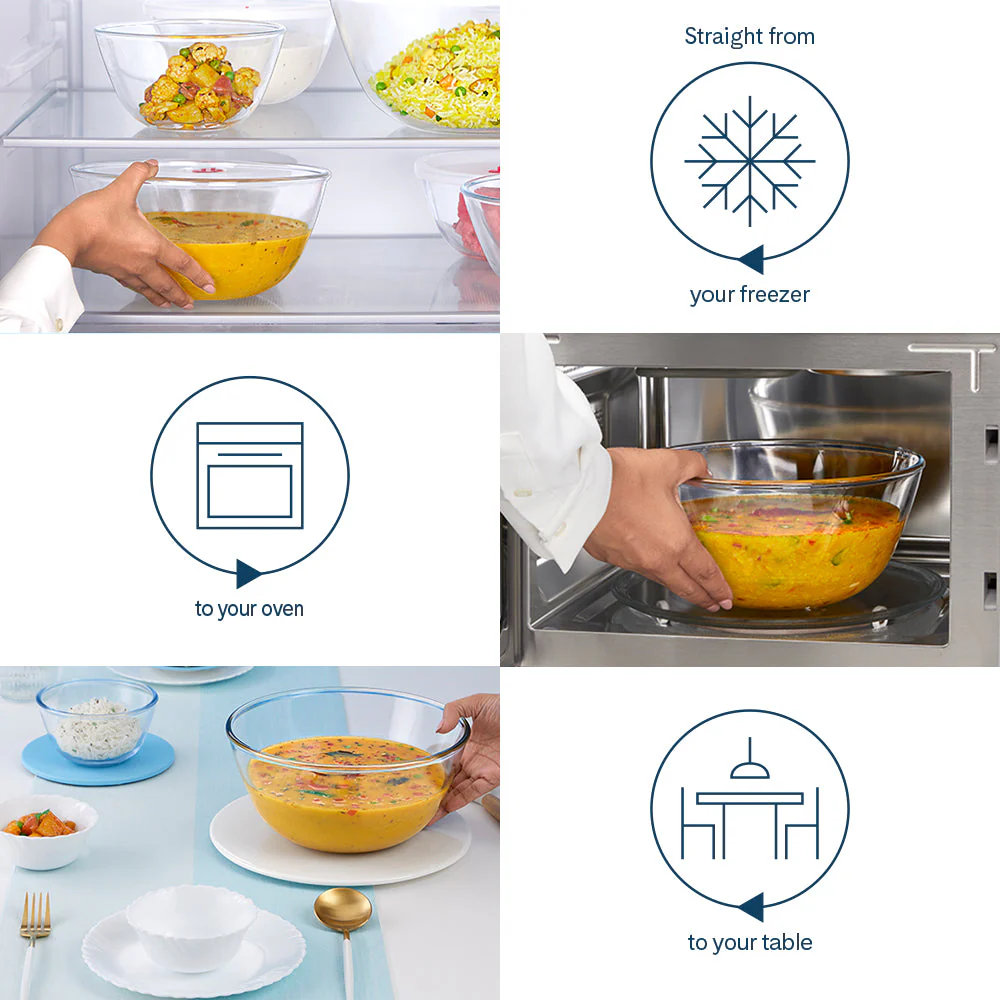 Larah Everyday Glass Bowls, 1.5L