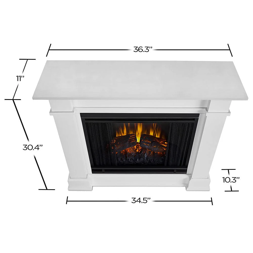 Devin Petite Electric Fireplace Mantel Package in White
