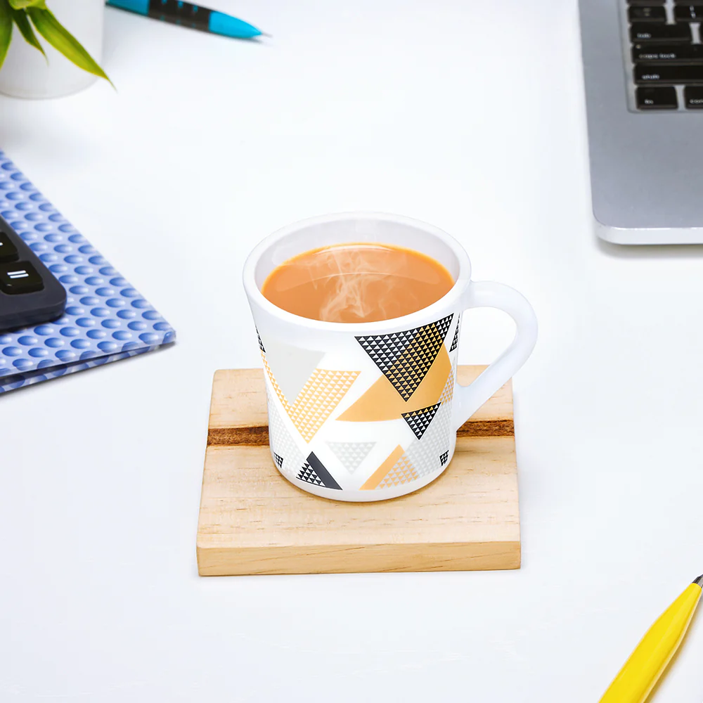 Larah by Borosil Crysta Nivaah Mug Set, 210ml x 6