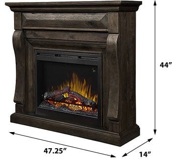 Samuel Electric Fireplace Mantel Package in Weathered Grey