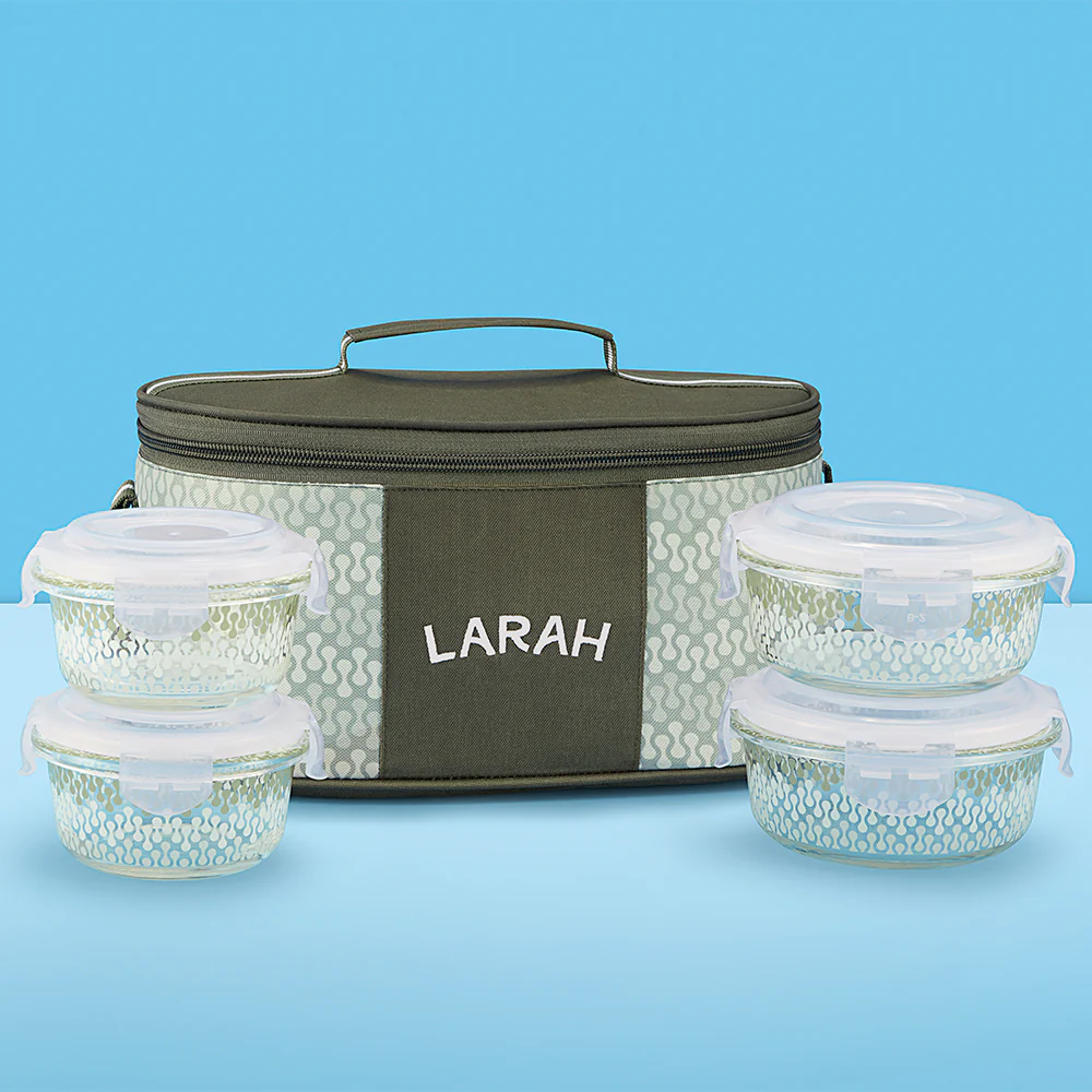 Larah Gracia Fusion Glass Lunchbox, Set of 4