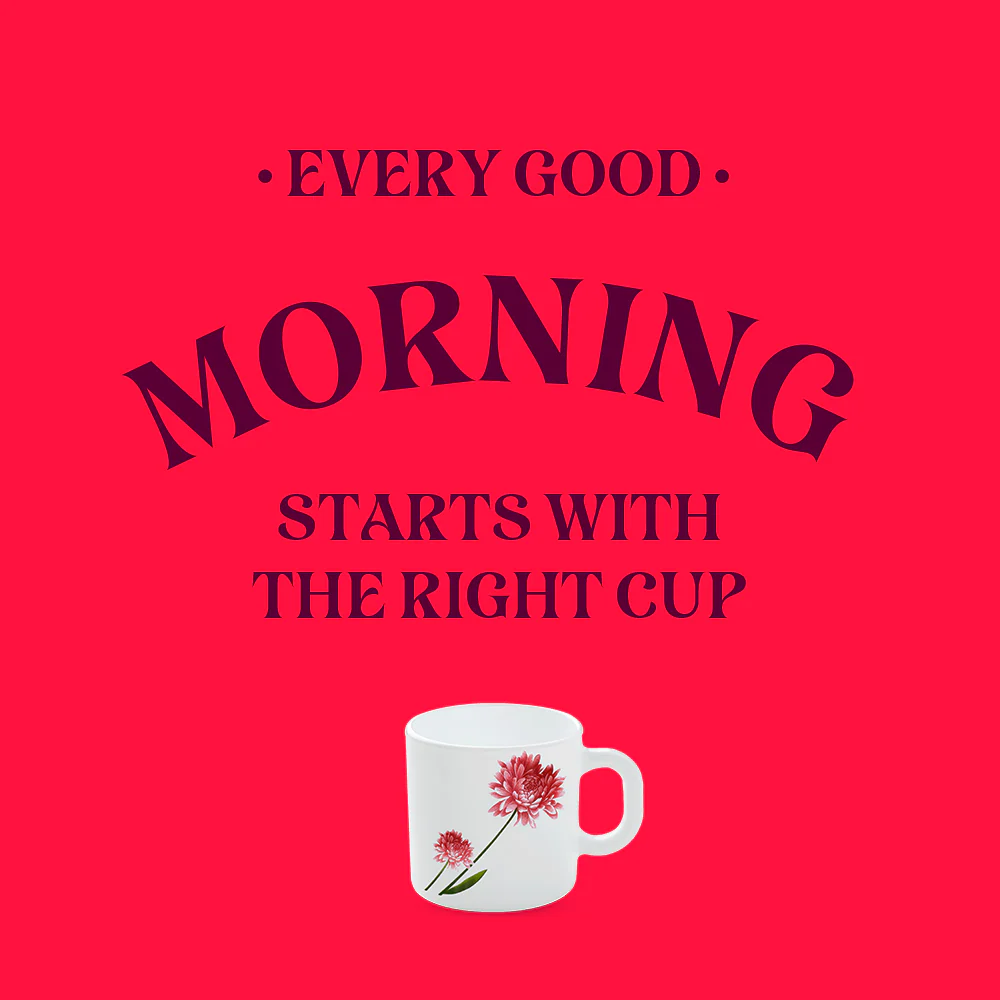 Larah by Borosil Belle Mug Set, 180ml x 6