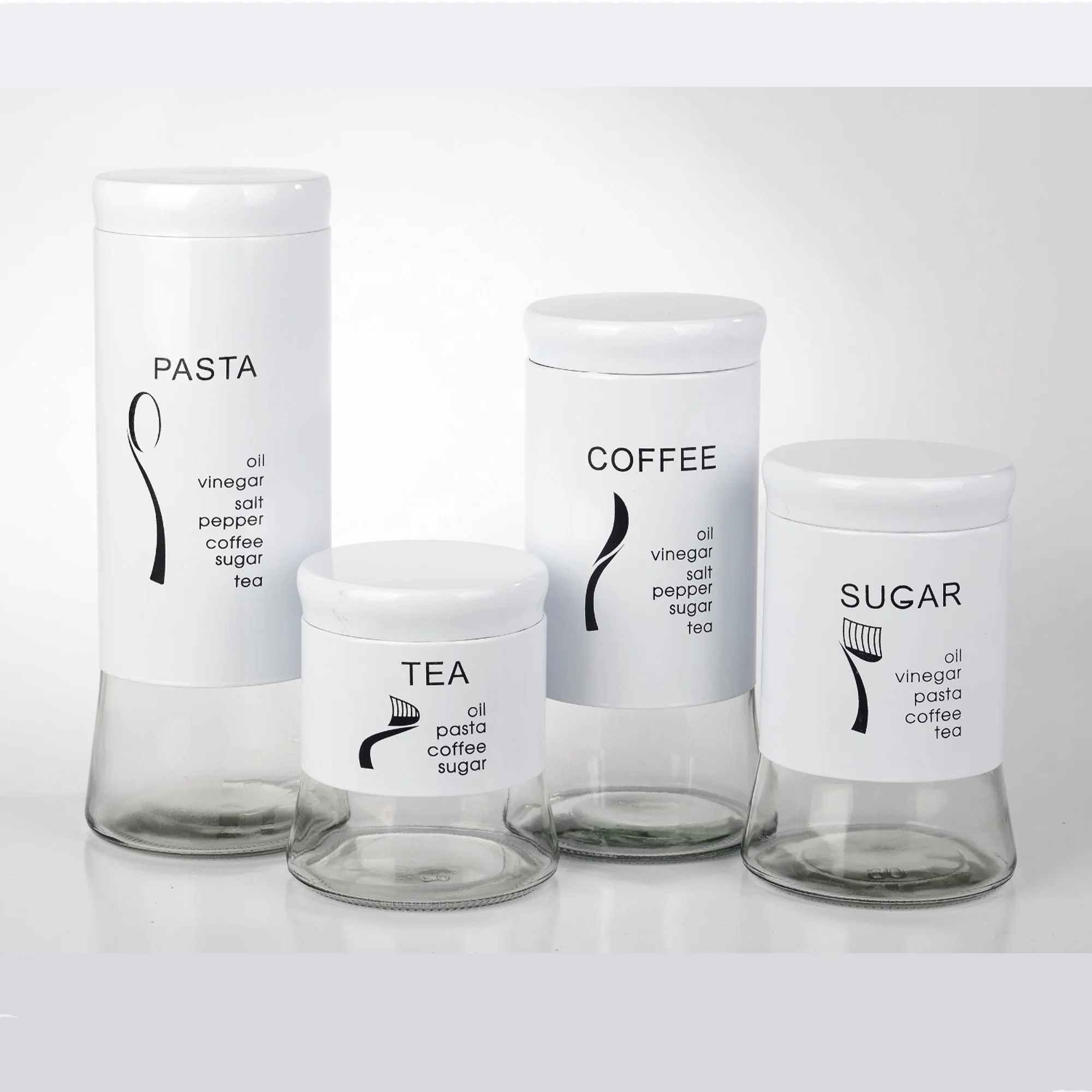 CH 4 Piece Canister Set White