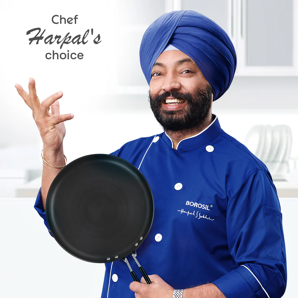 Hard Anodized Induction Base Flat Tawa, 27 cm