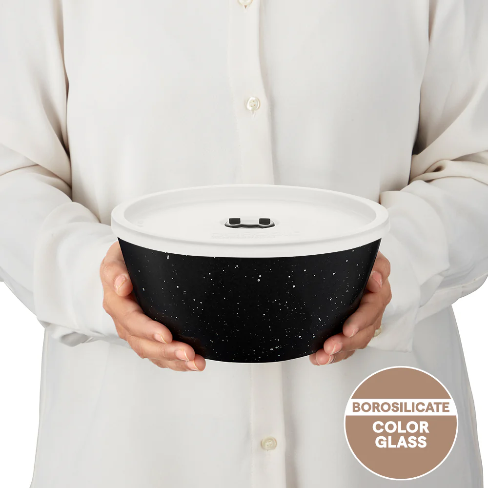 Colors Pebble Black Bowl with Lid