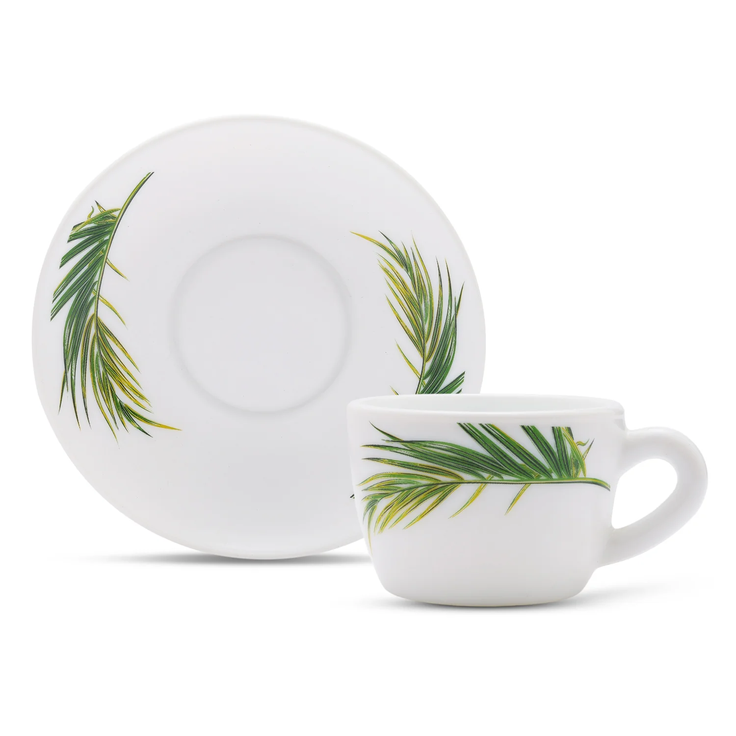 Larah by Borosil Crescent Cup n Saucer Set, 140ml x 8