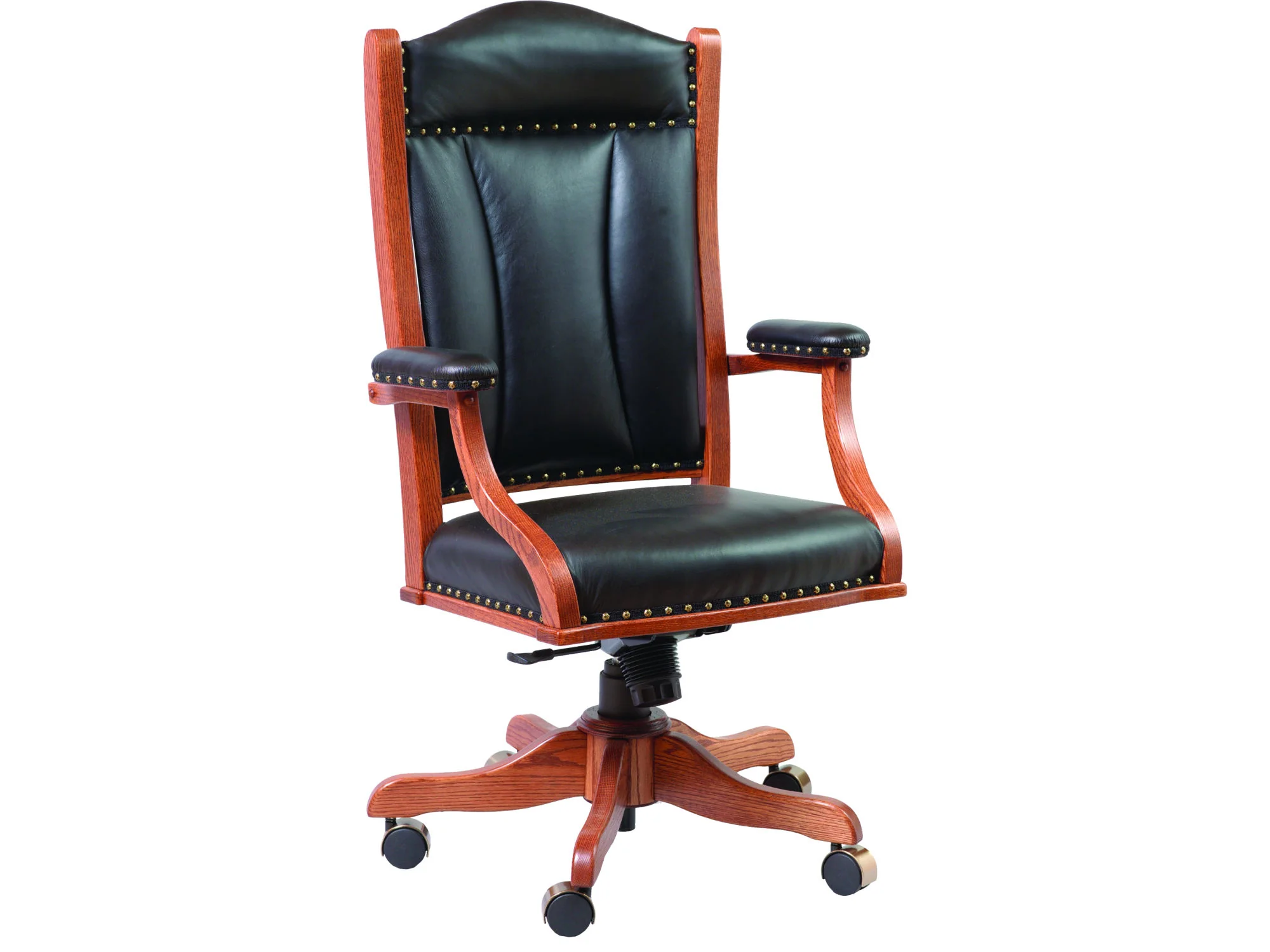 Amish Arm Desk Chair with Gas Lift