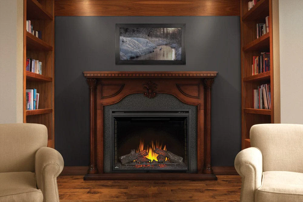 Aden Electric Fireplace Mantel Package in Cherry