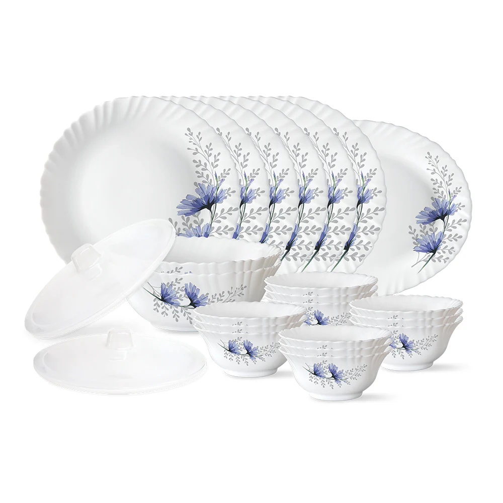 Larah by Borosil, Bellflower Dinner Set, 23 pc