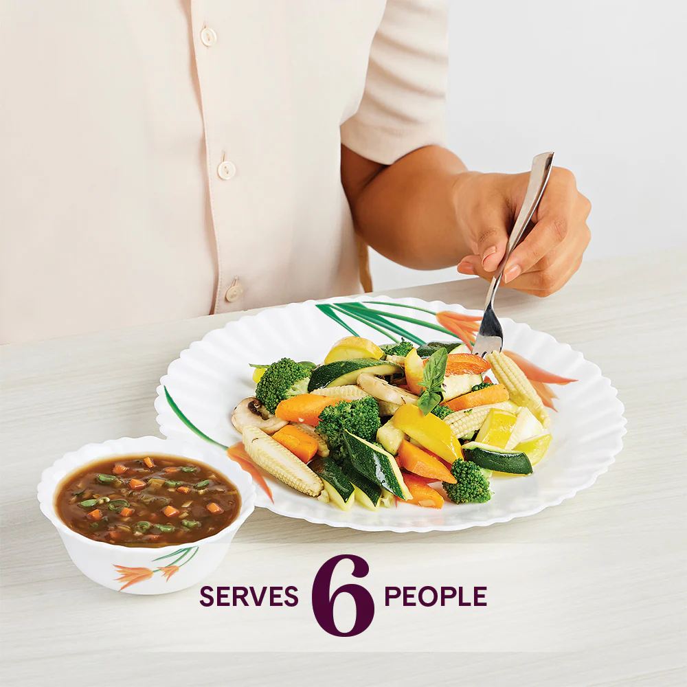 Larah by Borosil Firefly Dinner Set, 21 pc