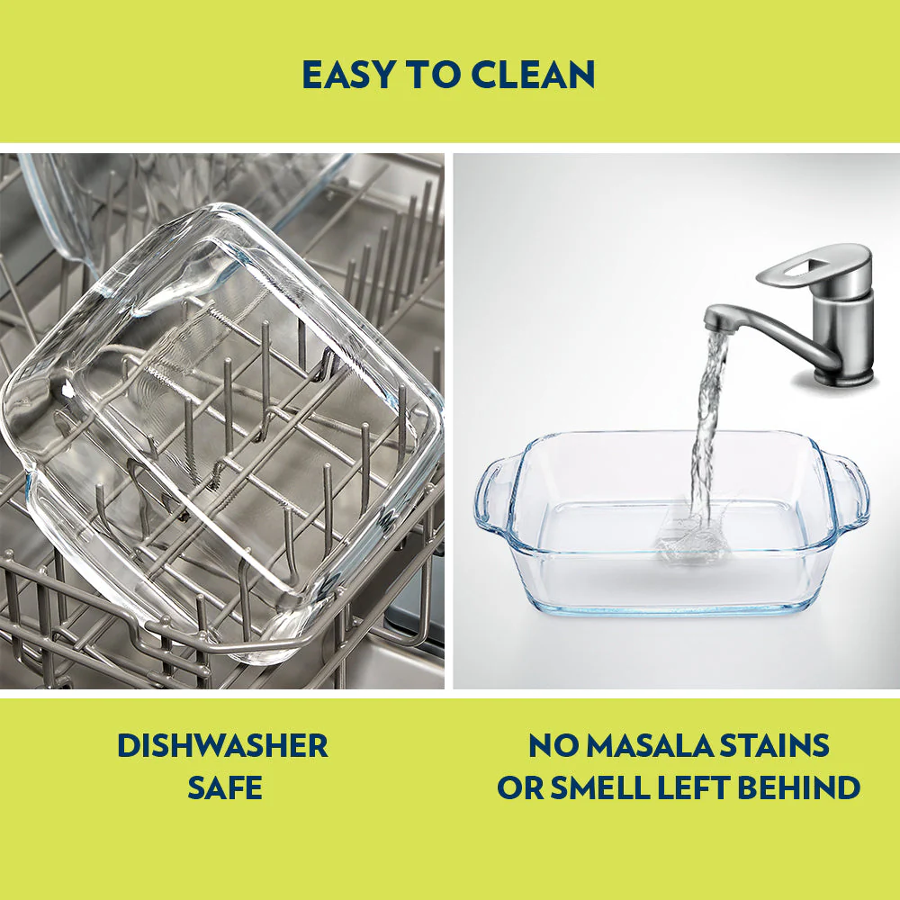 Borosil Square Baking Dish w handle, 1.6L