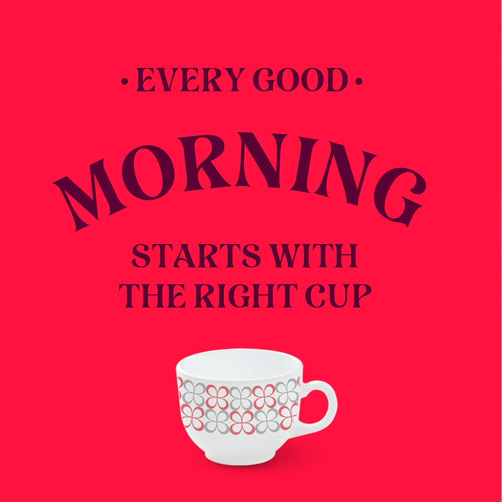 Larah By Borosil Sundrop Red Cup Set