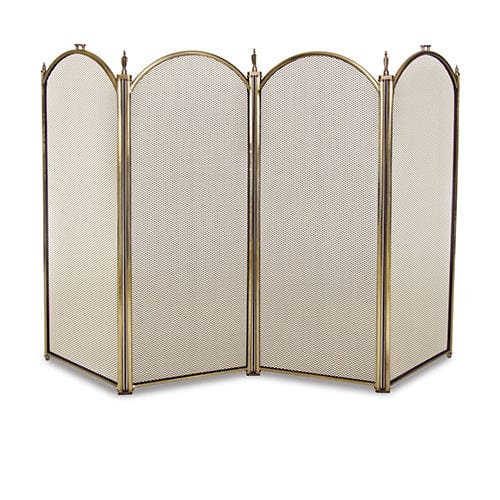 Mendocino 4-Panel Folding Screen, Antique Brass