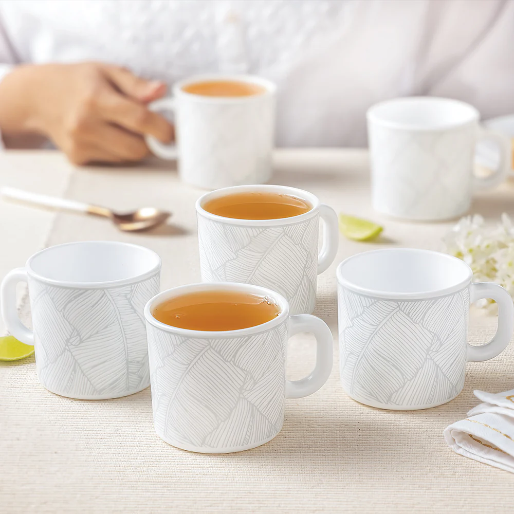 Larah By Borosil Ivy Mug Set, 180ml x 6