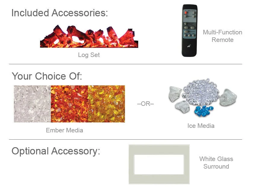 Amantii Zero Clearance Series 33-In Built-In Electric Fireplace