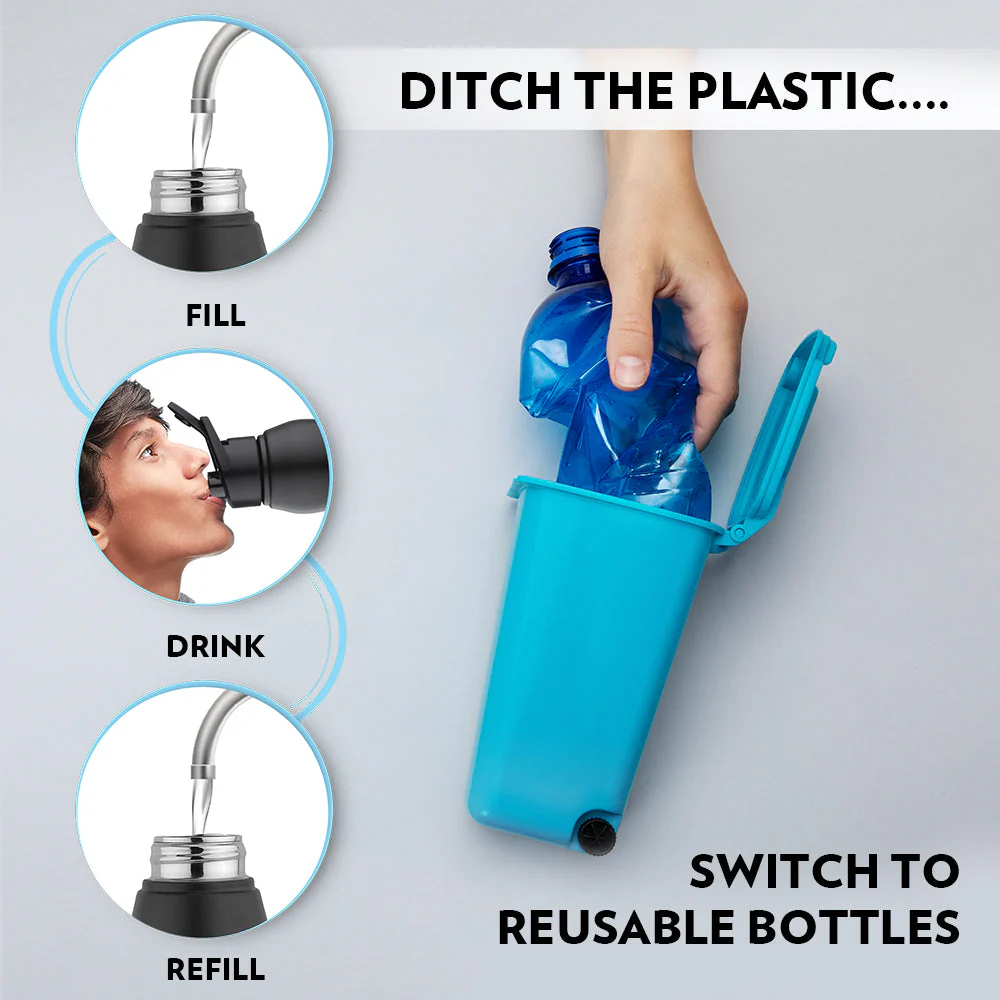 Borosil Grip n Sip Black, 750ml