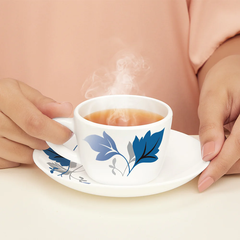 Larah by Borosil Ageria Cup n Saucer Set, 140ml x 12