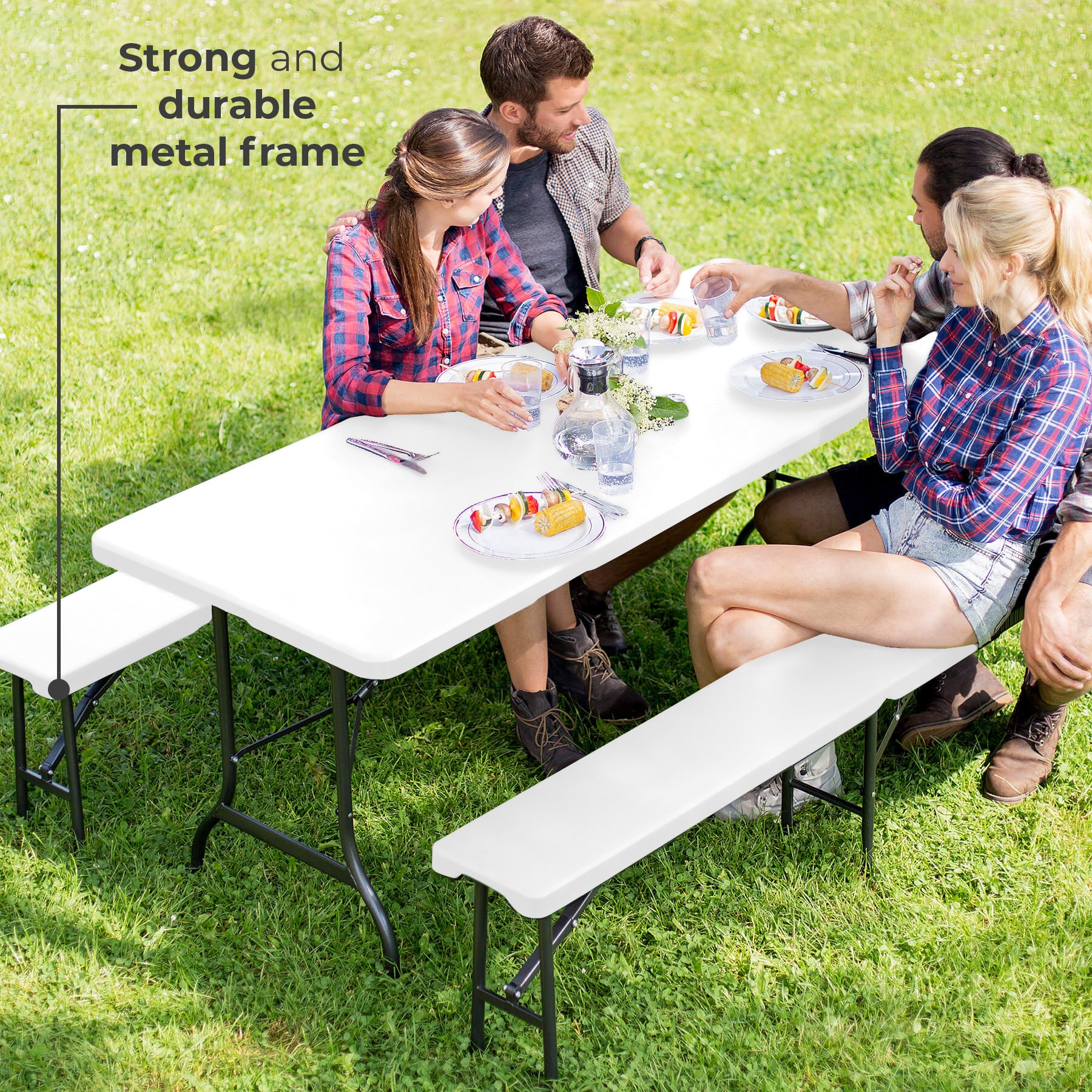 Neo Set Of Two Garden Plastic Folding Benches