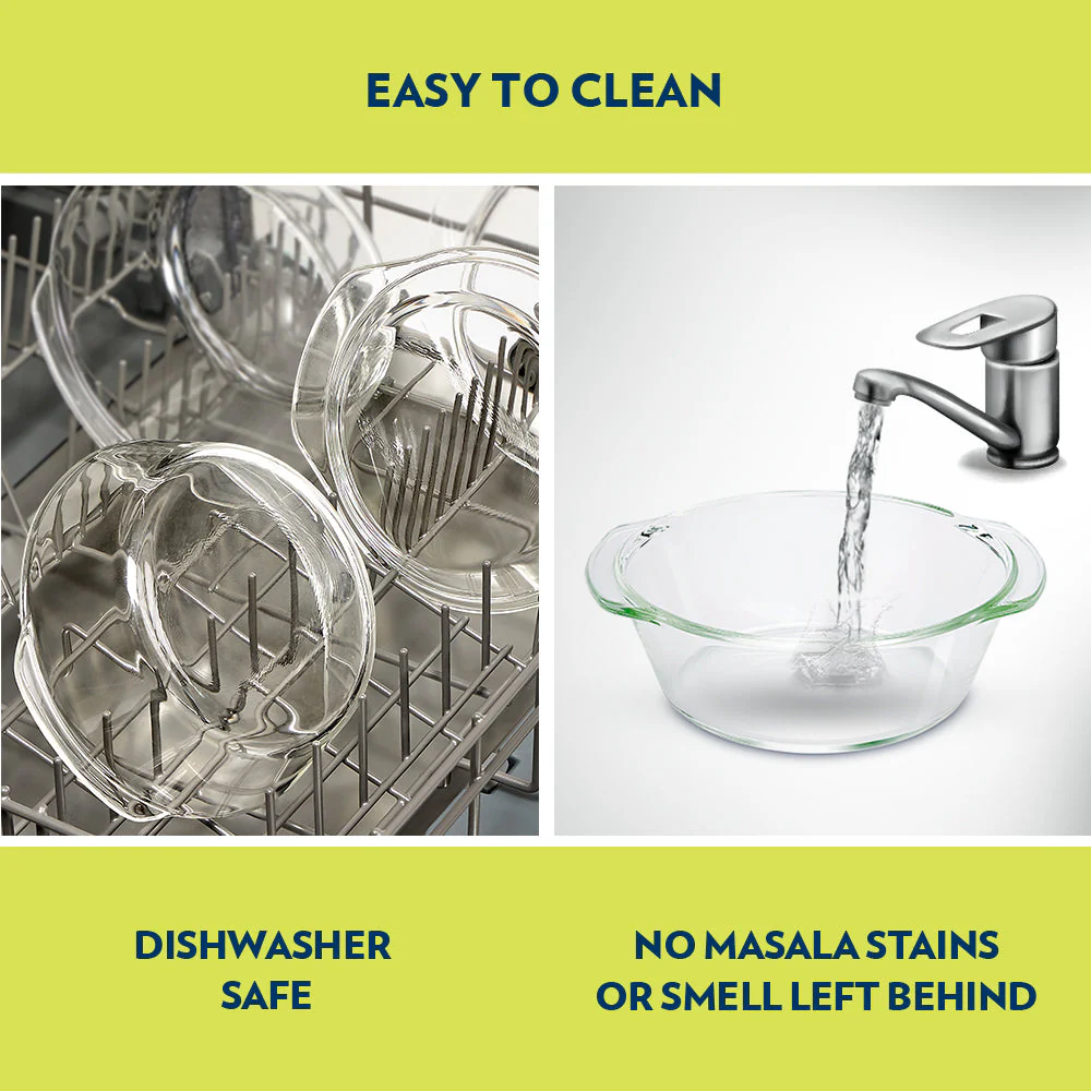 Borosil Round Casserole w Lid, 1L