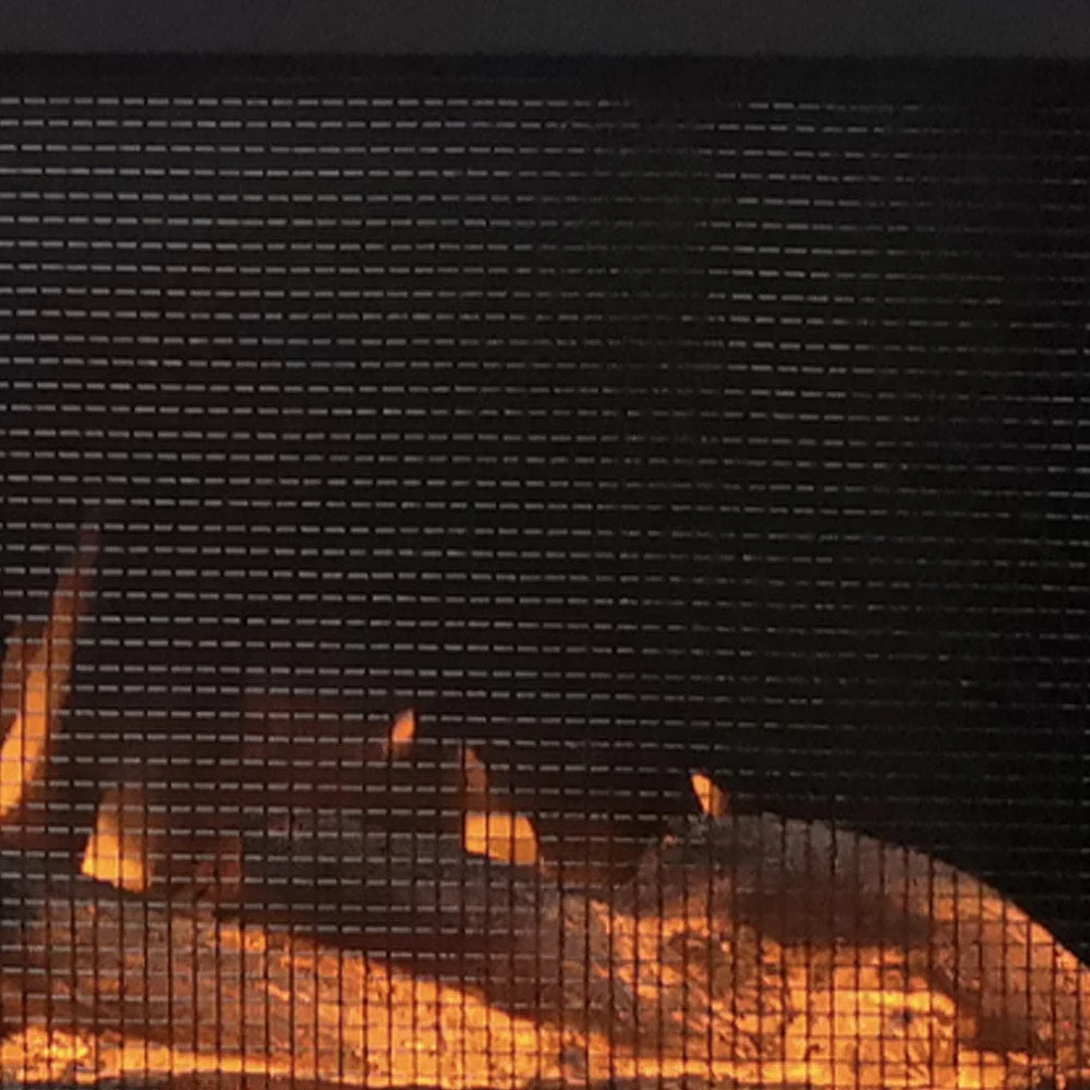 The Sideline Steel Mesh Screen Non Reflective 60 Inch Recessed Electric Fireplace 80047