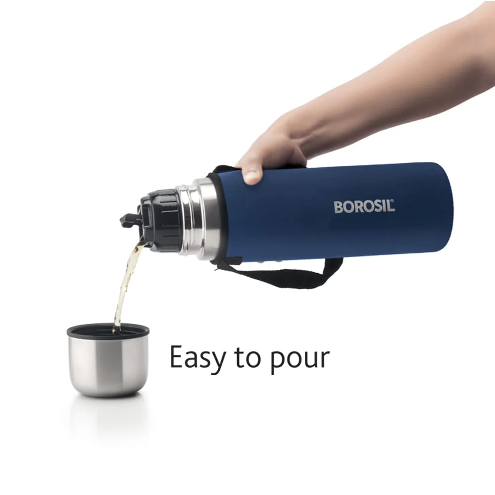 Borosil Thermo Flask, Blue, 500ml