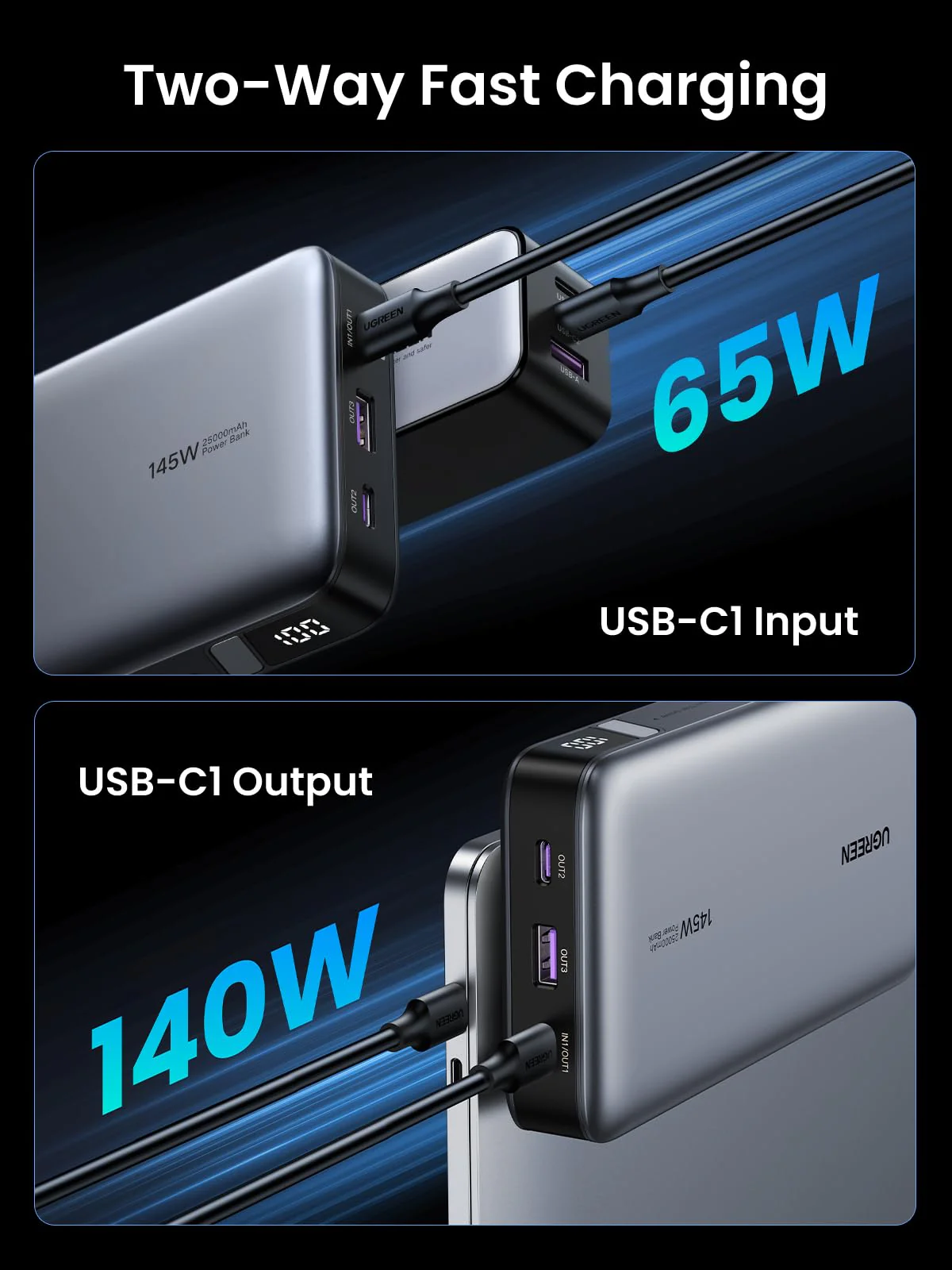 (Bundle) 145W Power Bank + 240W USB-C Cable