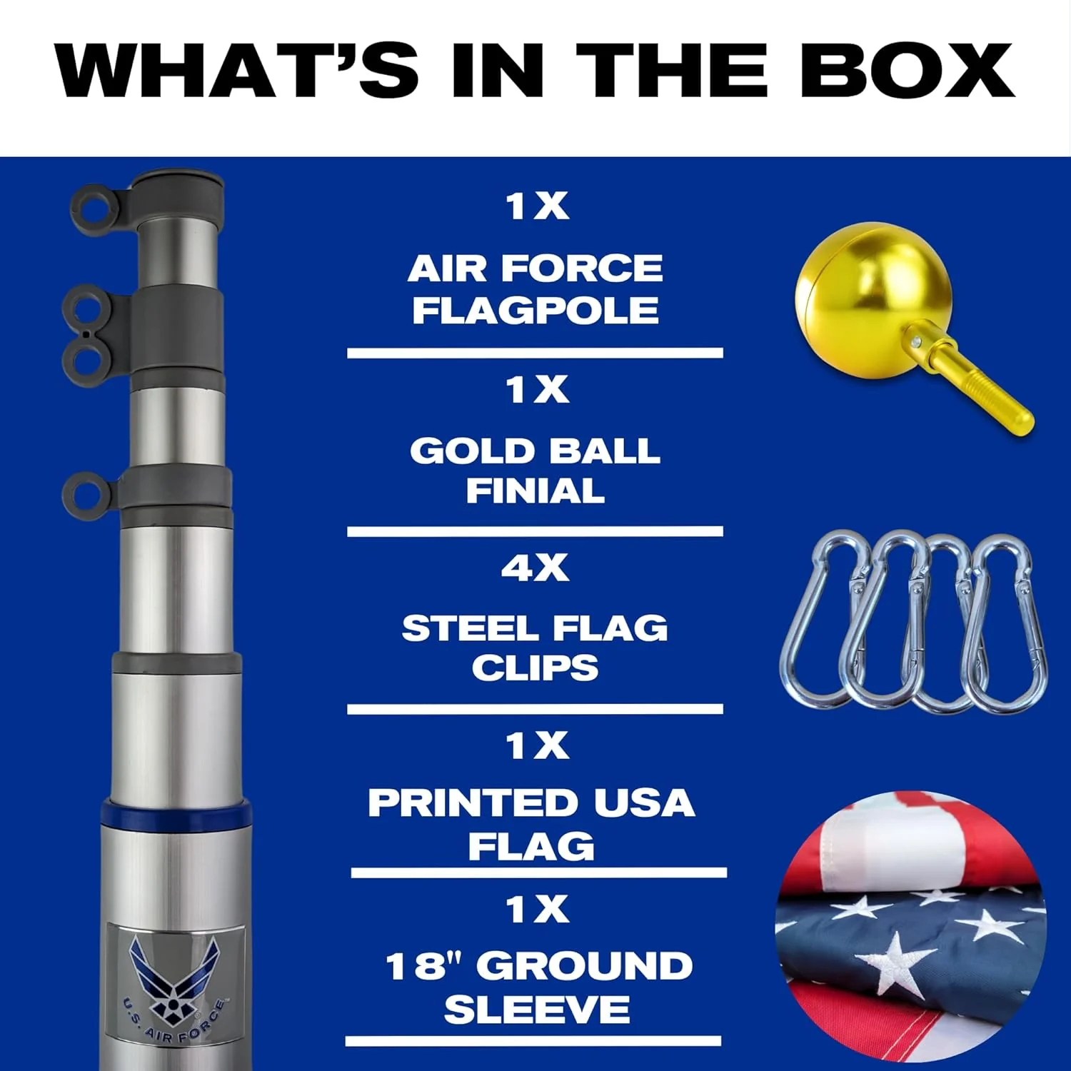 Heavy Duty Telescoping Flagpole Kit, 25 Foot