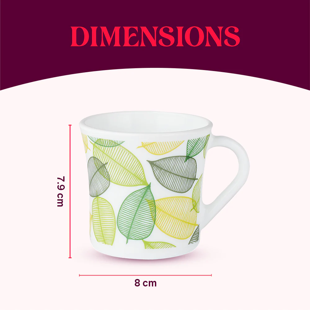 Larah by Borosil Crysta Noma Mug Set, 210ml x 6