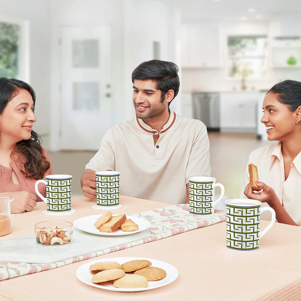 Larah by Borosil Trellis Mug Set, 350ml x 2