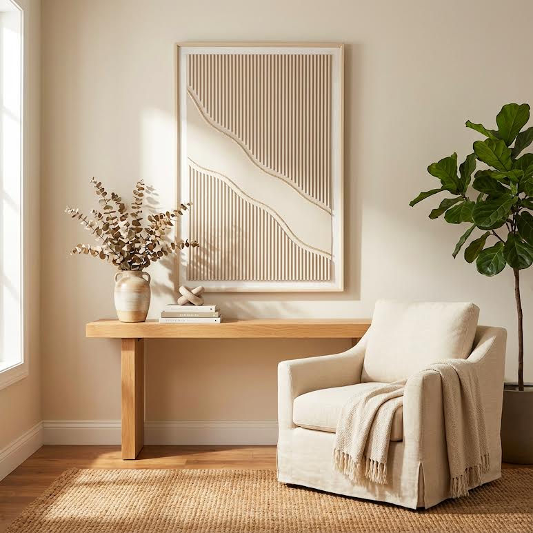 80 x 120cm Line Design Frame Cream